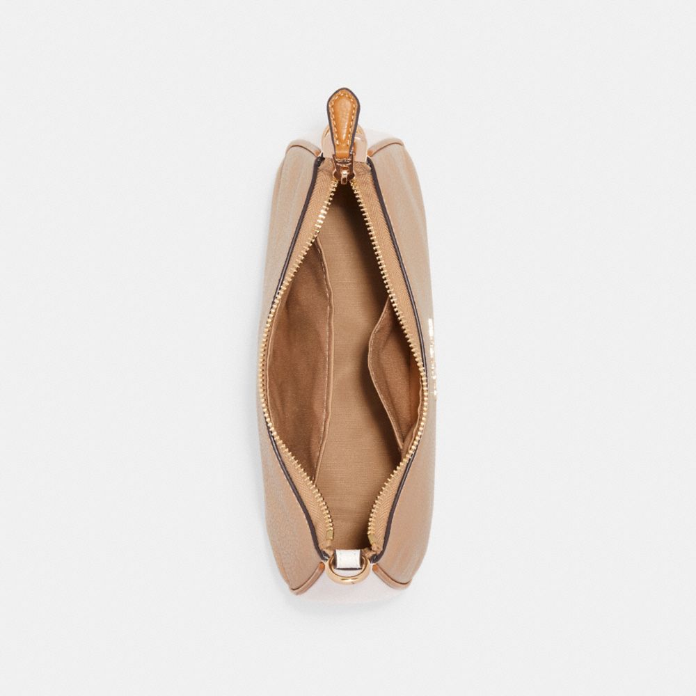 COACH®,Teri Shoulder Bag In Colorblock,Leather,Shoulder Bag,Color Block,Piping,Gold Metal,Day Party,Beige,Inside View,Top View