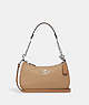 COACH®,TERI SHOULDER BAG IN COLORBLOCK,Refined Pebble Leather,Medium,Silver/Sandy Beige Multi,Front View