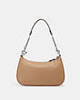 COACH®,TERI SHOULDER BAG IN COLORBLOCK,Refined Pebble Leather,Large,Silver/Sandy Beige Multi,Back View
