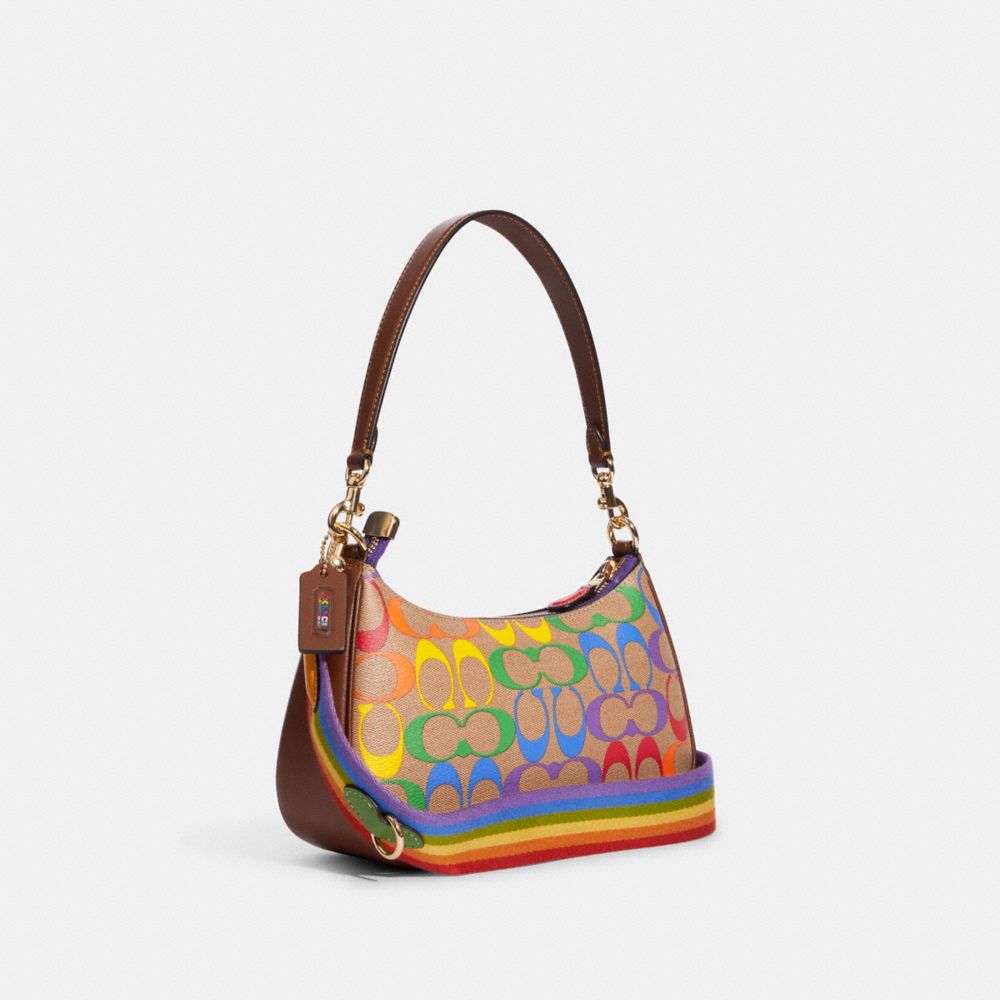 Rainbow ombre coach purse sale