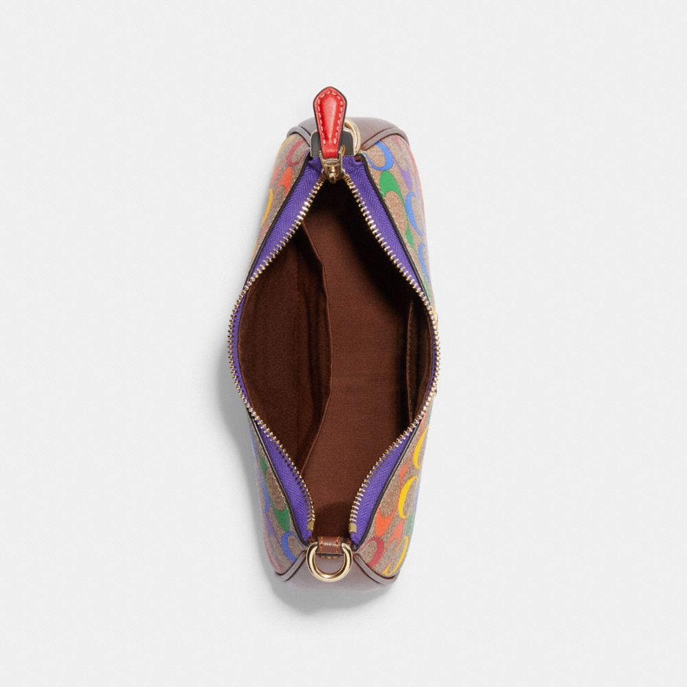 COACH®,Teri Shoulder Bag In Rainbow Signature Canvas,,Inside View,Top View