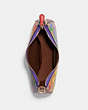 COACH®,TERI SHOULDER BAG IN RAINBOW SIGNATURE CANVAS,pvc,Medium,Gold/Khaki Multi,Inside View,Top View
