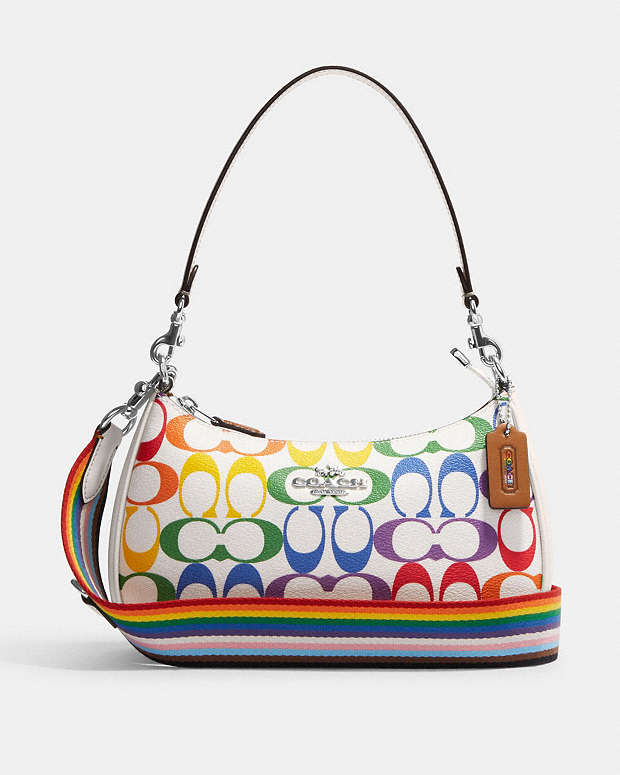 Coach Outlet Gallery Tote In Rainbow Signature Canvas