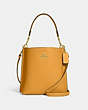 COACH®,MOLLIE BUCKET BAG 22,Leather,Medium,Anniversary,Gold/Mustard Yellow,Front View