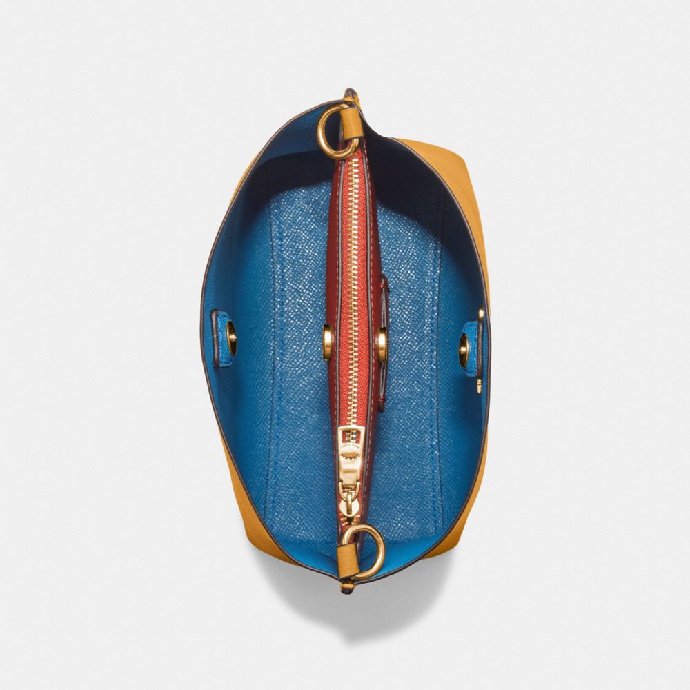 COACH®,Mollie Bucket Bag 22,Leather,Crossbody,Gold Metal,Casual,,Inside View,Top View