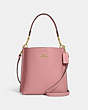 COACH®,MOLLIE BUCKET BAG 22,Leather,Medium,Anniversary,Gold/Pink,Front View