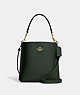 COACH®,MOLLIE BUCKET BAG 22,Leather,Medium,Anniversary,Gold/Amazon Green,Front View