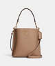 COACH®,SAC SEAU MOLLIE 22,PITONE LUCIDO,Or/Taupe,Front View