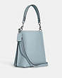 COACH®,MOLLIE BUCKET BAG 22,Leather,Medium,Anniversary,Silver/Powder Blue,Angle View