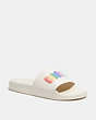 COACH®,SLIDE WITH RAINBOW COACH,canvas,Chalk,Front View