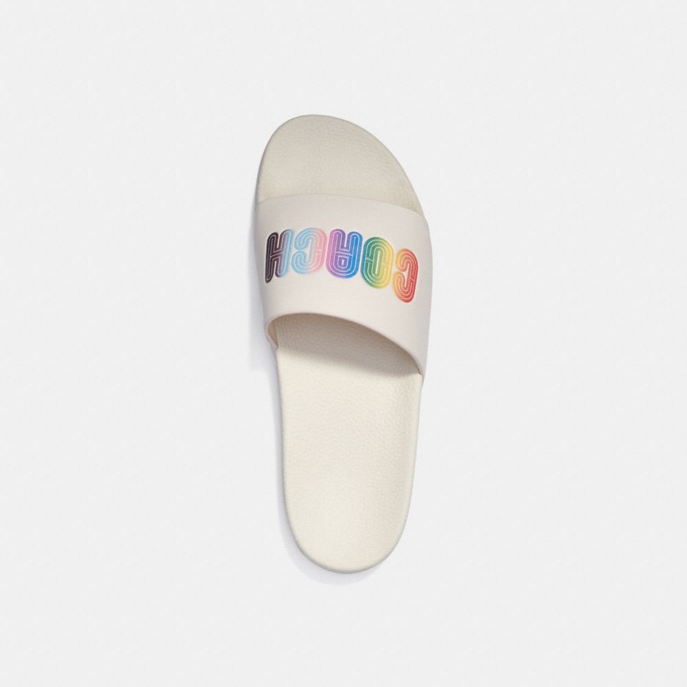 COACH®,SLIDE WITH RAINBOW COACH,canvas,Chalk,Inside View,Top View