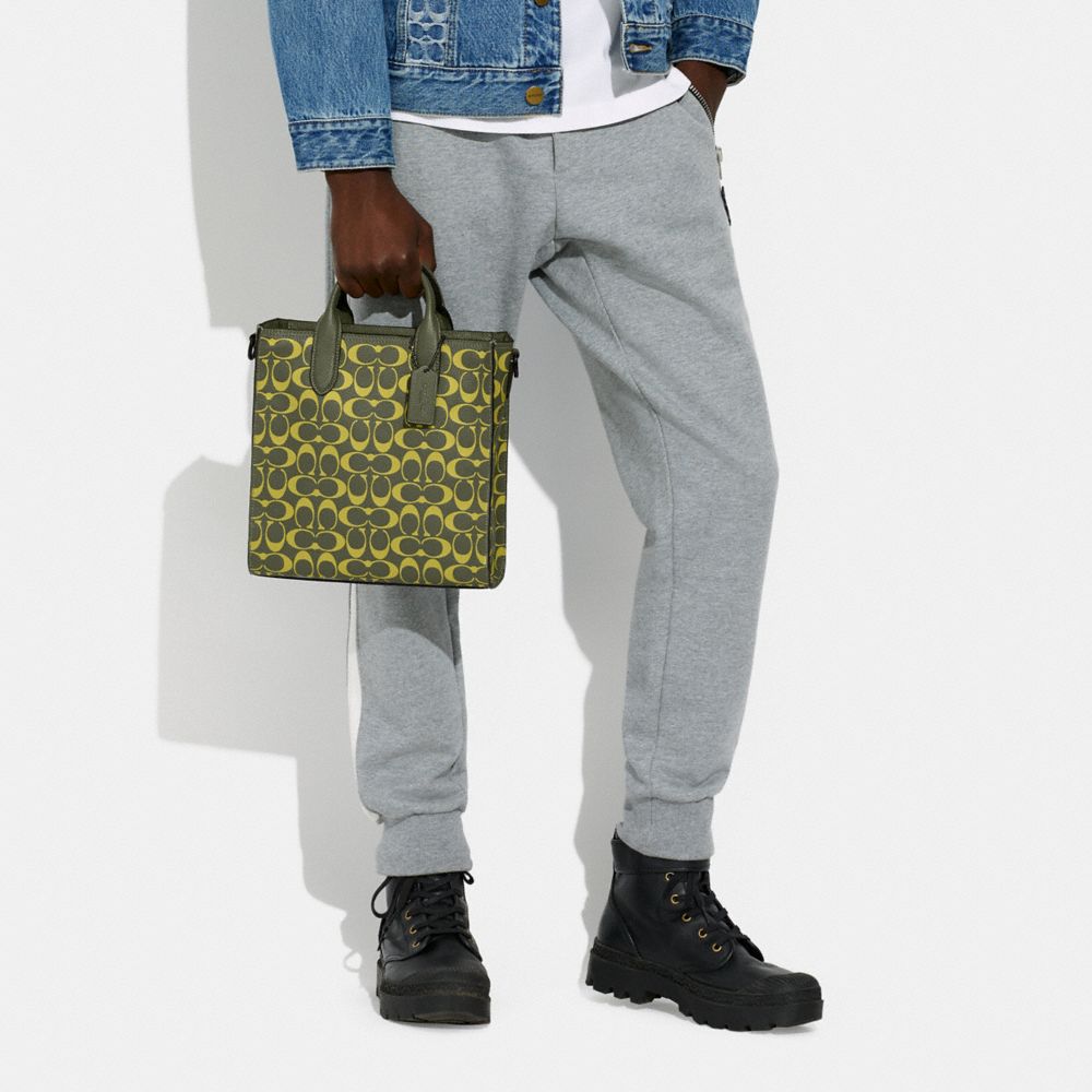 COACH®,Gotham Tall Tote Bag 24 In Signature Leather,,Detail View