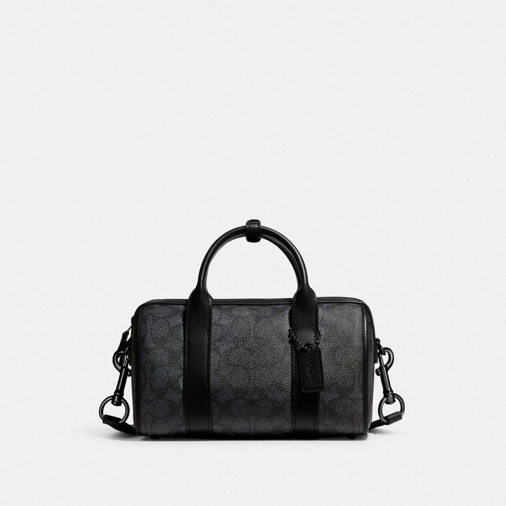 COACH®,SAC DUFFLE GOTHAM 24 EN TOILE SIGNATURE,Anthracite,Front View