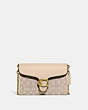 COACH®,TABBY CHAIN CLUTCH IN SIGNATURE JACQUARD,Jacquard/Smooth Leather,Mini,Brass/Stone Ivory,Front View
