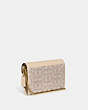 COACH®,TABBY CHAIN CLUTCH IN SIGNATURE JACQUARD,Jacquard/Smooth Leather,Mini,Brass/Stone Ivory,Angle View