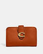 COACH®,TABBY MEDIUM WALLET,Smooth Leather,Mini,Brass/Canyon,Front View