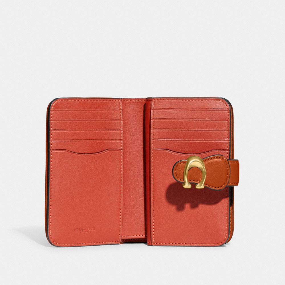COACH®,Tabby Medium Wallet,Leather,Bi Fold,Metal,Logo,Casual,,Inside View,Top View