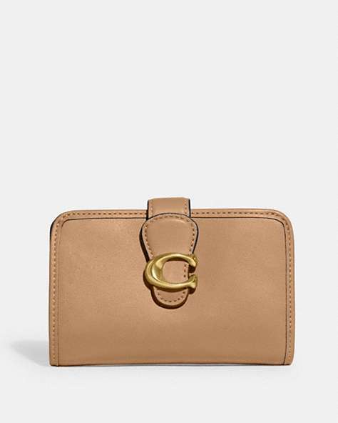 COACH®,TABBY MEDIUM WALLET,Smooth Leather,Brass/Toffee,Front View