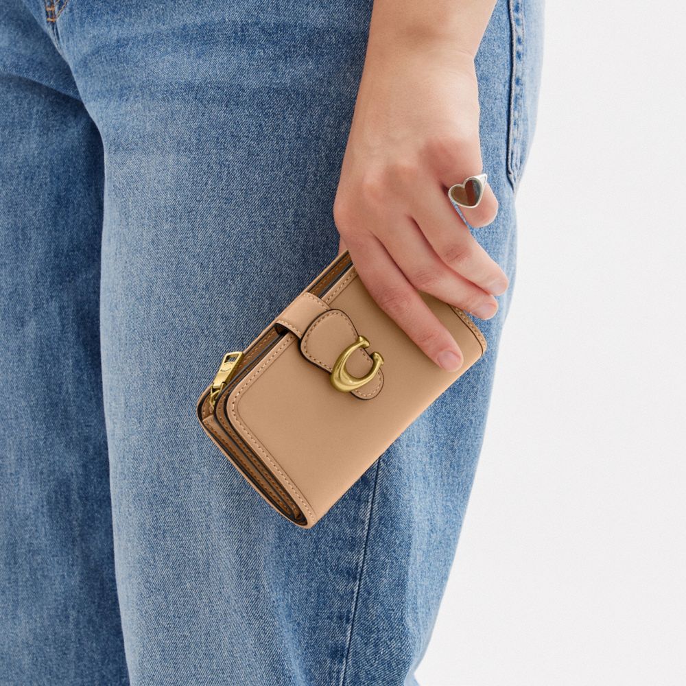 COACH®,Tabby Medium Wallet,Leather,Bi Fold,Metal,Logo,Casual,,Detail View