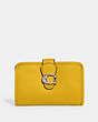 COACH®,TABBY MEDIUM WALLET,Smooth Leather,Mini,Silver/Canary,Front View
