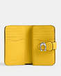 COACH®,TABBY MEDIUM WALLET,Smooth Leather,Mini,Silver/Canary,Inside View,Top View