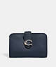 COACH®,TABBY MEDIUM WALLET,Smooth Leather,Silver/Denim,Front View