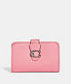 COACH®,TABBY MEDIUM WALLET,Smooth Leather,Silver/Flower Pink,Front View