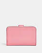 COACH®,TABBY MEDIUM WALLET,Smooth Leather,Silver/Flower Pink,Back View