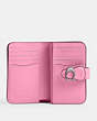 COACH®,TABBY MEDIUM WALLET,Smooth Leather,Mini,Silver/Vivid Pink,Inside View,Top View