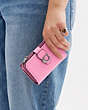 COACH®,TABBY MEDIUM WALLET,Smooth Leather,Mini,Silver/Vivid Pink,Detail View