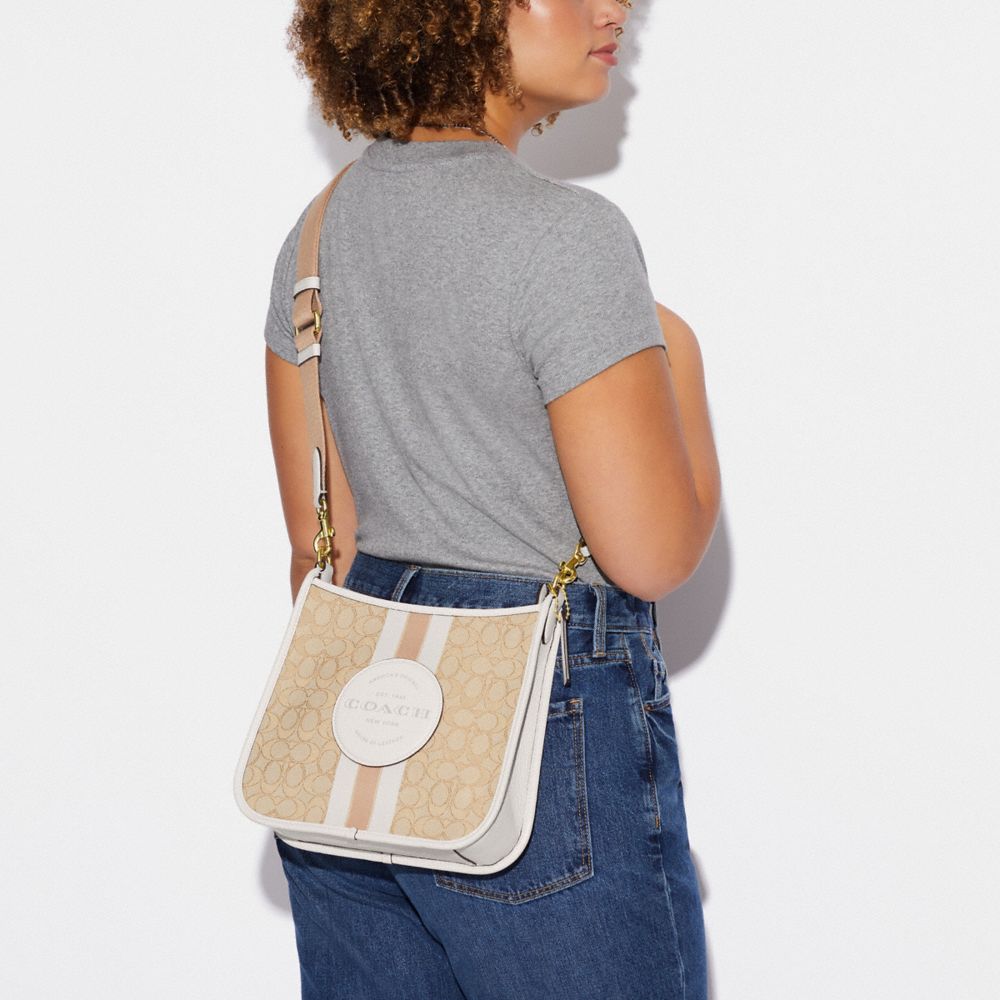 COACH®,Dempsey File Bag In Signature Jacquard With Stripe And Coach Patch,,Detail View