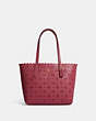 COACH®,MINI CABAS URBAIN,Cuir,Or/Rouge,Front View