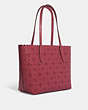 COACH®,MINI CITY TOTE,Leather,Medium,Gold/Rouge,Angle View