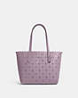 COACH®,MINI CITY TOTE,Leather,Medium,Silver/Soft Lilac,Front View