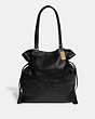 COACH®,ANDY TOTE WITH HORSE AND CARRIAGE,Pebbled Leather,Large,Anniversary,Gold/Black,Front View