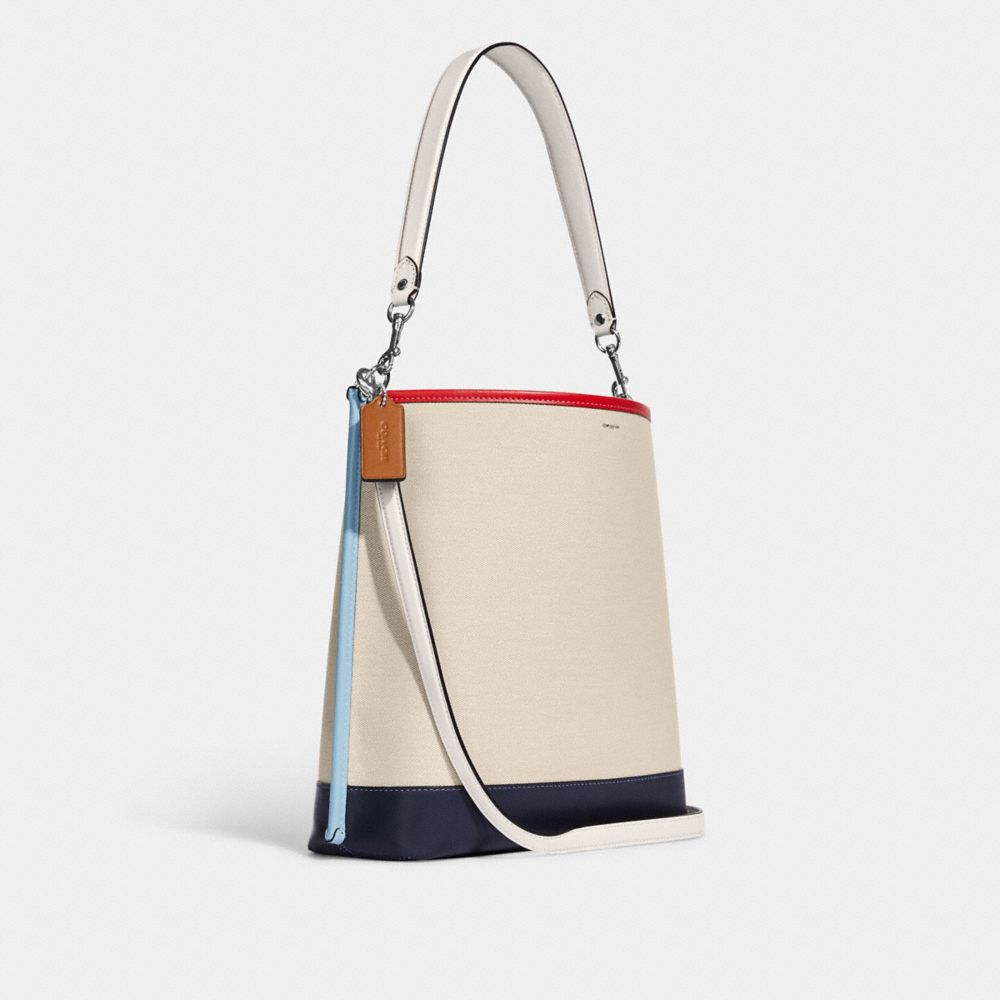 COACH®,Mollie Bucket Bag In Colorblock,,Angle View