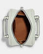 COACH®,SYDNEY SATCHEL,Crossgrain Leather,Medium,Silver/Light Sage,Inside View,Top View
