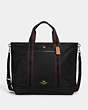 COACH®,ELLIS WEEKENDER,Leather,Large,Gold/Black Multi,Front View