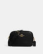 COACH®,JAMIE CAMERA BAG,Pebbled Leather,Medium,Everyday,Gold/Black,Front View