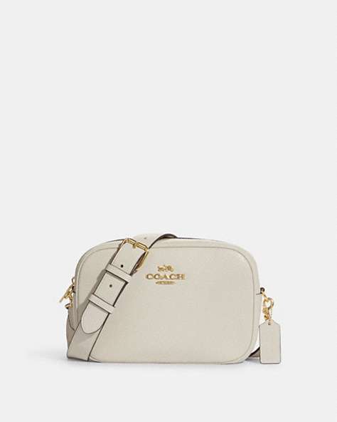 COACH®,JAMIE CAMERA BAG,Pebbled Leather,Large,Everyday,Gold/Chalk,Front View