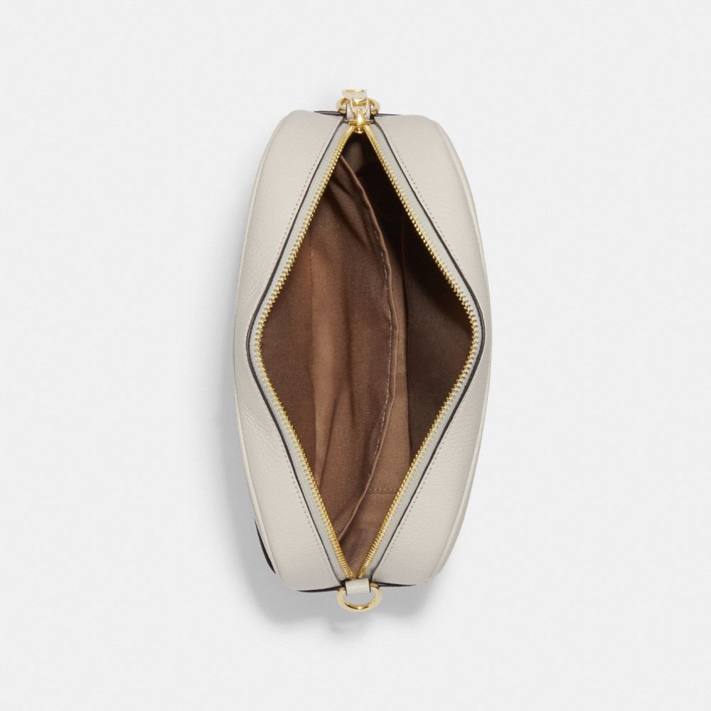 COACH®,Jamie Camera Bag,Leather,Camera Bag,Belt,Gold Metal,Casual,Cream,Inside View,Top View