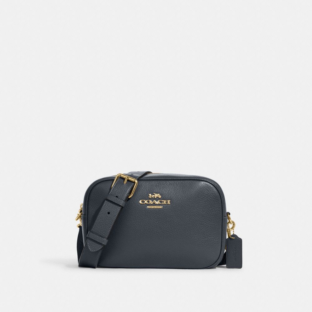 COACH®,JAMIE CAMERA BAG,Pebbled Leather,Everyday,Gold/Denim,Front View