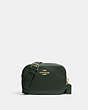 COACH®,JAMIE CAMERA BAG,Pebbled Leather,Medium,Everyday,Gold/Amazon Green,Front View