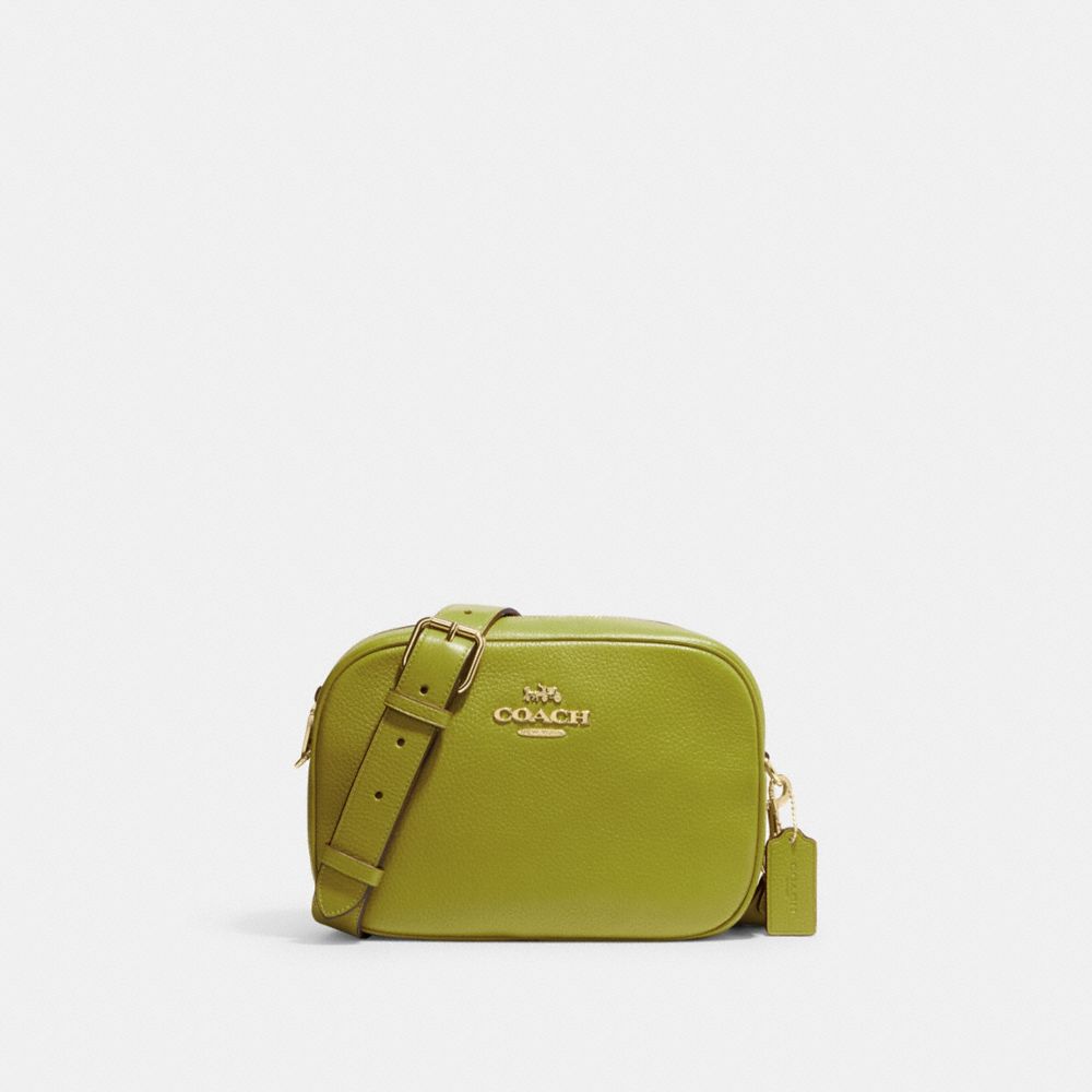 Yellow Leather Crossbody Camera Bag