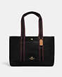 COACH®,ELLIS TOTE,Leather,Large,Gold/Black Multi,Front View