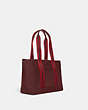 COACH®,ELLIS TOTE,Leather,Large,Gold/Wine Multi,Angle View