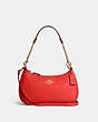 COACH®,TERI SHOULDER BAG,Pebbled Leather,Medium,Anniversary,Im/Miami Red,Front View