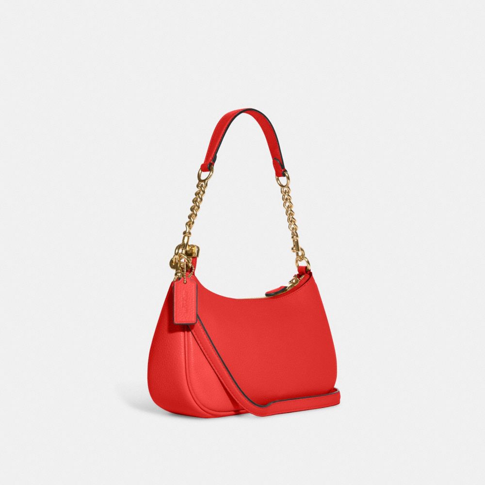 COACH®,Teri Shoulder Bag,Leather,Shoulder Bag,Gold Metal,Day Party,,Angle View