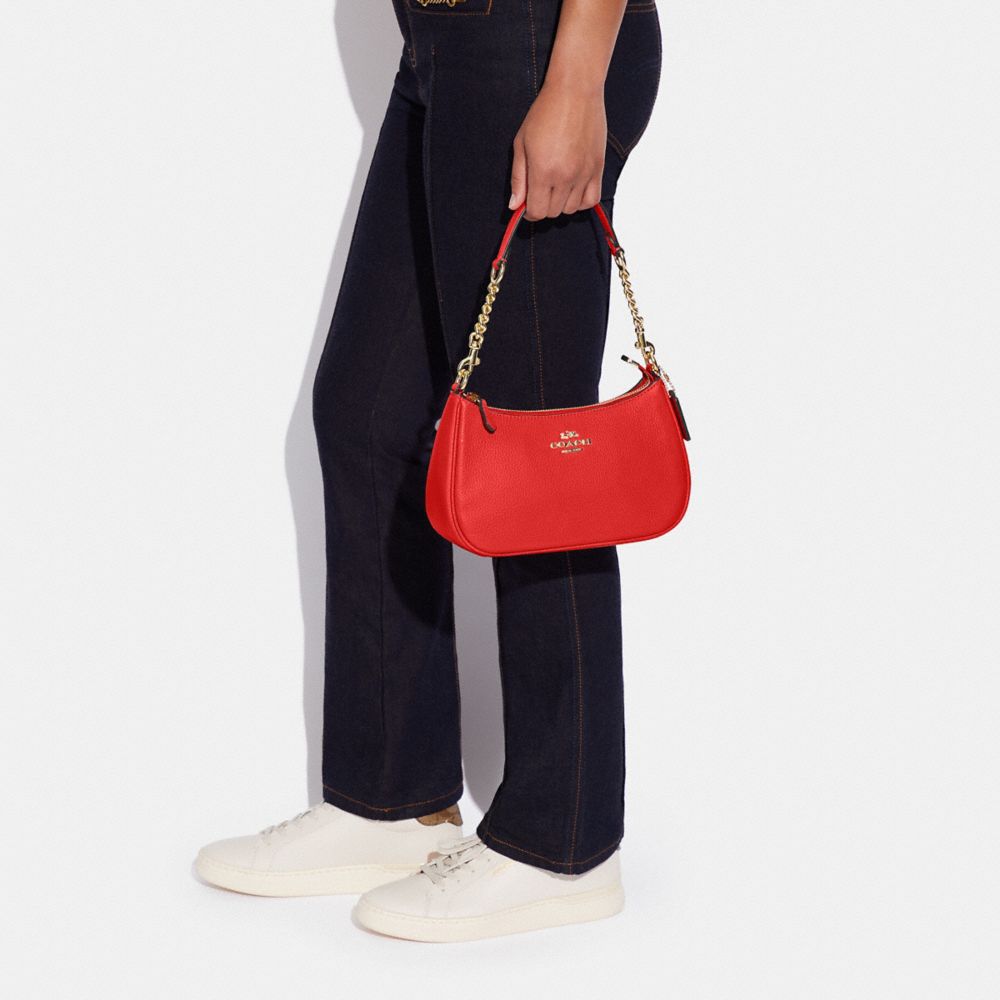 COACH®,Teri Shoulder Bag,Leather,Shoulder Bag,Gold Metal,Day Party,,Detail View