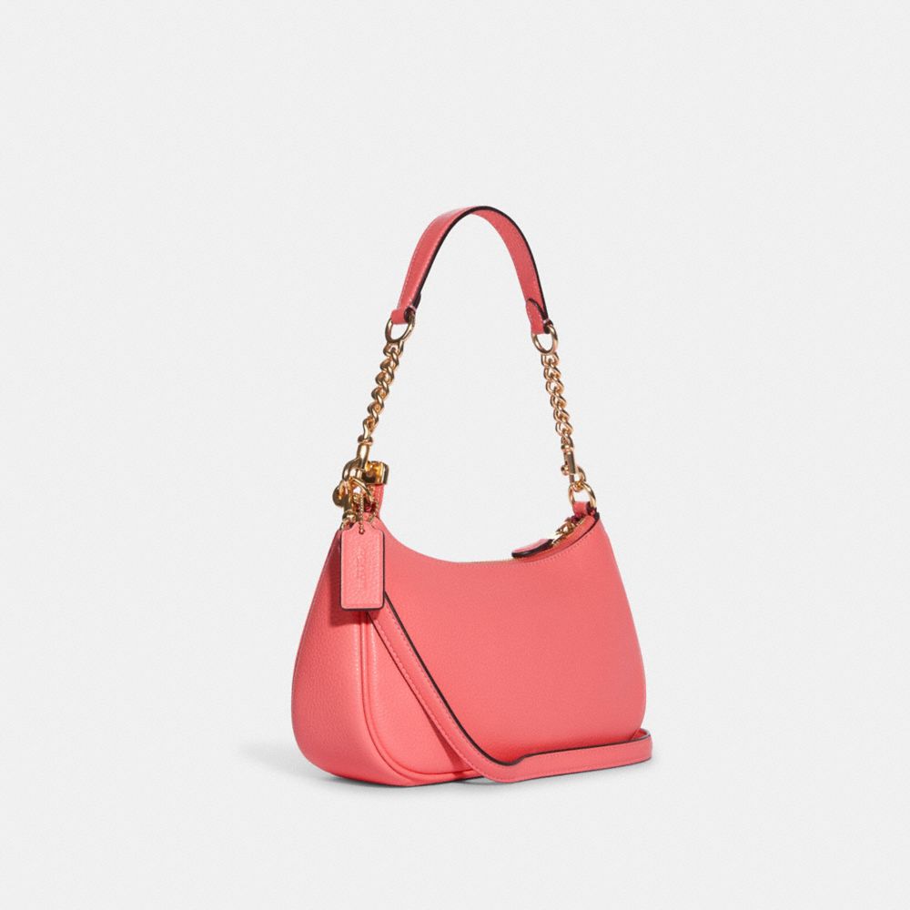 COACH®,Teri Shoulder Bag,Leather,Shoulder Bag,Gold Metal,Day Party,,Angle View